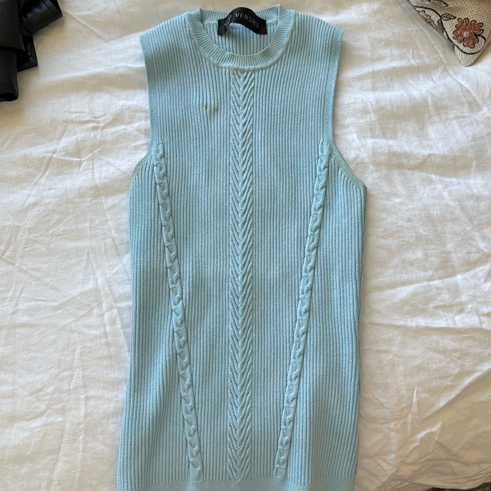 Light Blue Versace Tank with small stain